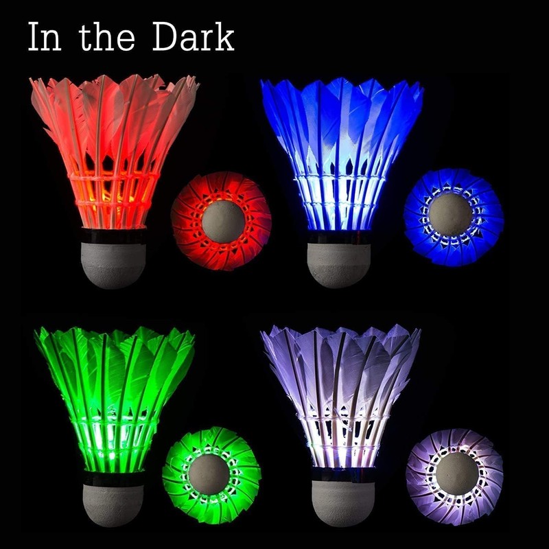 Arespark LED Badminton Shuttlecocks, Pack of 8 LED Badminton, Colourful