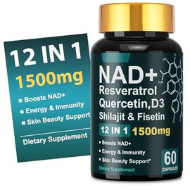 Dr.HR NAD+ Resveratrol Vitamin D3 Quercetin & Fisetin, Anti Aging NAD Supplements 1500mg for Women & Men Support Energy Skin Health Vitality & Immunit
