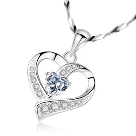 Tiny Heart Pendant Necklace For Women,Heart Charm Necklaces, Dainty Love Heart Pendant Necklace, Crystal Choker Necklace, Jewellery, Gifts for Women Girls Lady