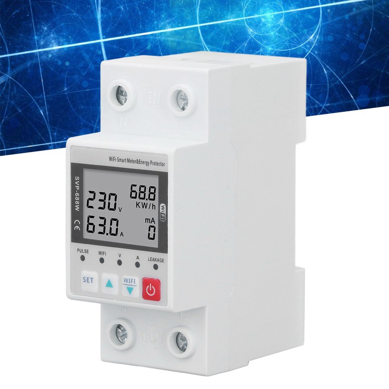 WIFI Overvoltage Undervoltage Protector 230V 50Hz 60Hz 63A Remote Control