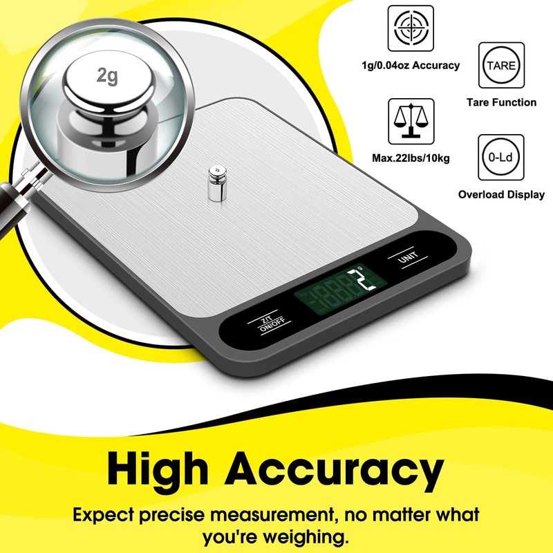 Mik-Nana Food Scale, 10kg/22lb Digital Kitchen Scale Weight Grams and
