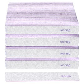 YUXIANLB 100 limas de uñas de grano 100/180 profesionales reutilizables para uñas, lima de uñas lavables de doble cara, herramientas de manicura para 