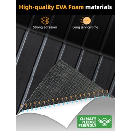 FOCEAN Boat Flooring EVA Foam Boat Decking Faux Teak Marine Flooring Marine Mat Sheet for Motorboat RV Yacht Kayak Surfboard, 94.5"x 23.6", Black with Dark Grey Lines