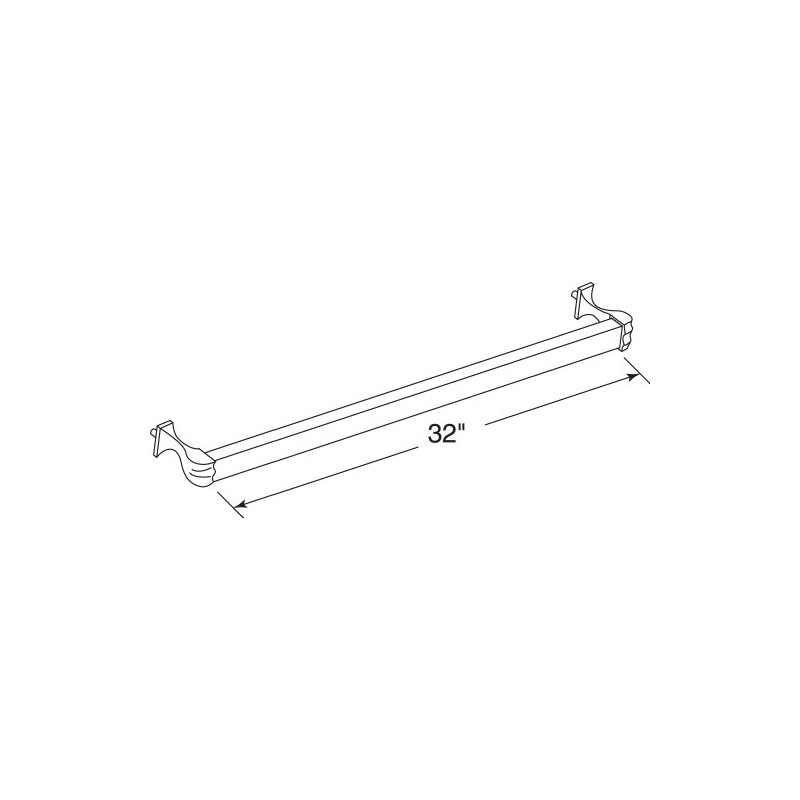 Prime-Line M 6093 32 In., Chrome, Tub and Shower Towel