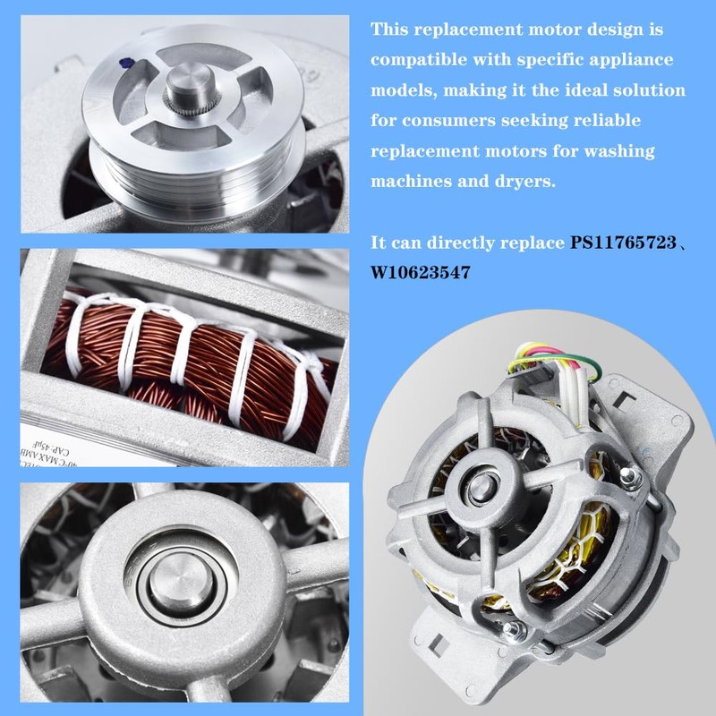 BAY Direct W10890624 Washer Motor Replacement