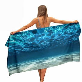 Ulticool - Ocean Sea Peace Diving Beach Towel Microfibre Travel Towel Bath Towel 160 x 80 cm for Travel Fitness Gym Sports Lightweight Microfibre Beach Towel