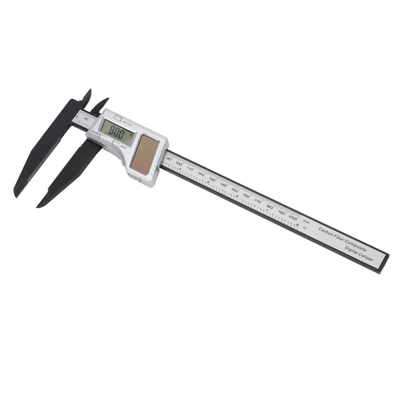 200mm Digital Caliper Solar Power Carbon Fiber Ruler with 75mm