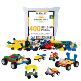 Barcaloo 400 Piece Wheels, Tires, and Axles Set - Building Brick Compatible Play Kit