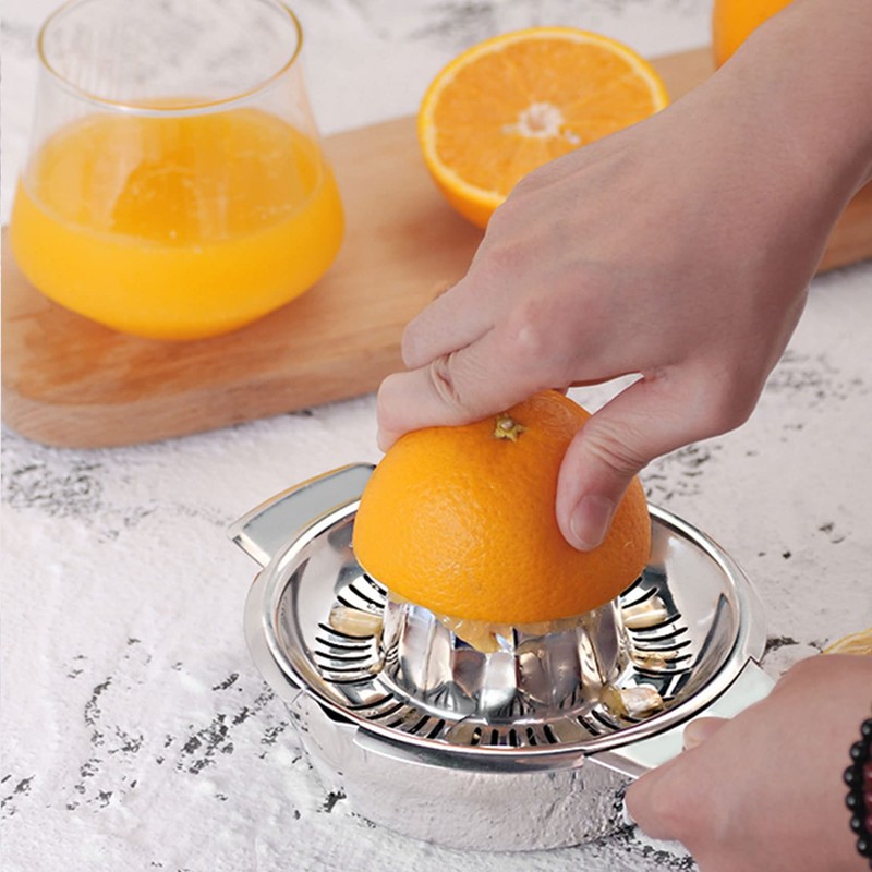 Orange Stainless Steel Manual Citrus Juicer