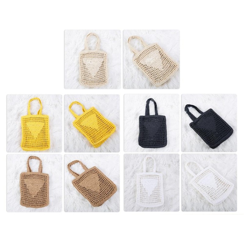 Handmade Straw Bag Travel Beach Fishing Net Handbag Hollow Casual