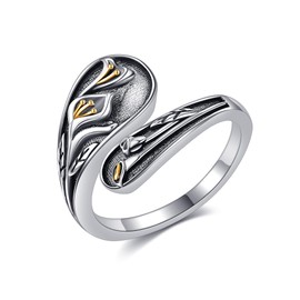 VENACOLY Calla Lily Ring 925 Sterling Silver Flower Spoon Ring Mother's Day Jewellery for Women Mum Mom