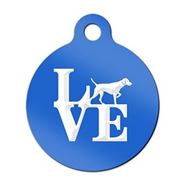 Mister Petlife Love Vizsla Engraved Keychain/Round Tag with Tab Park v2 Hungarian Blue