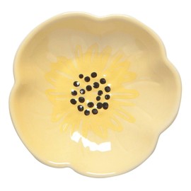 Now Designs Flower Shaped Ceramic Pinch Bowl Set, Soy Sauce Dish, Set of 6