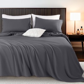 SONORO KATE Queen Microfiber Bed Sheets - 1800 Thread Count, Ultra-Soft, Wrinkle & Fade Resistant, Deep Pocket (Dark Grey-3,Queen)