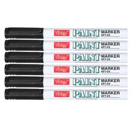 Fine Paint Marker for Rock Painting-Stone, Ceramic, Metal, Glass, Wood,Set of 6 Paint Pens High Volume Ink High Volume Ink for DIY Craft (Black)