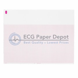 Burdick Compatible 007868 Generic ECG Paper 10 Pack, Z-Fold, Red Grid, 8.50" x 11"