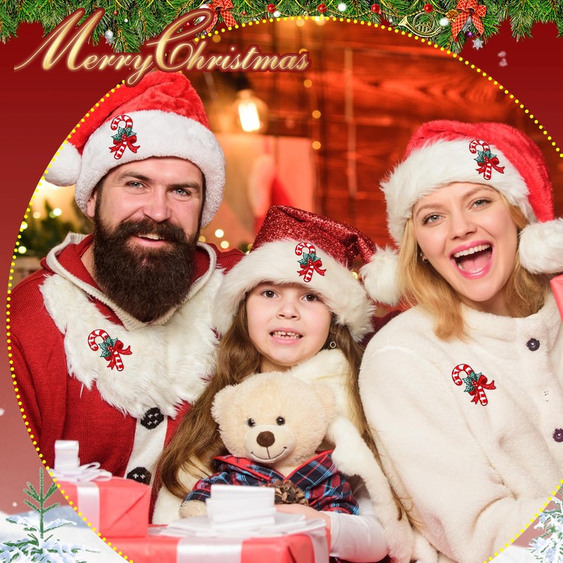 Hoolerry 14 Pcs Candy Cane Iron on Patches Christmas Iron