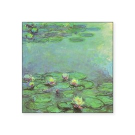 CafePress Waterlilies by Claude Monet Square Sticker 3 X 3 Square Bumper Sticker Car Decal