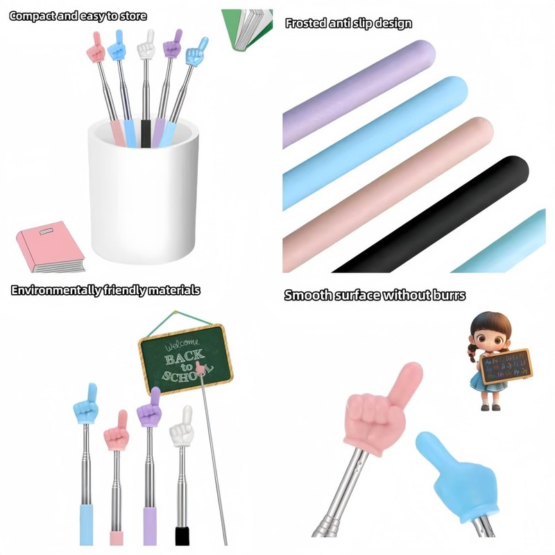 DOLANFYE Retractable Teachers Classroom Hand Pointer, Extendable Pointer Finger Stick,Mini