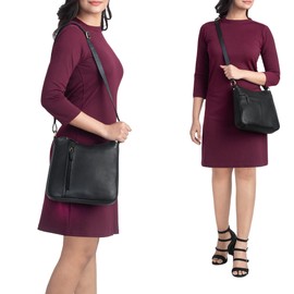 STILORD 'Cecilia' Small Shoulder Bag Women's Elegant Handbag Shoulder Bag Crossbody Bag Vintage Genuine Leather, black, shoulder bag