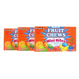 Fruit Chews Mini Bites Candy Coated Chews Movie Theater Box, 3.5 oz (Pack of 3)