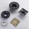 DEOKXZ 4-1/4 Inch Brushed Gold Shower Drain Square, Base with