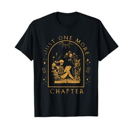 Just One More Chapter Vintage Skeleton Reading Book Reader T-Shirt