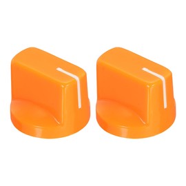 QUARKZMAN 2 x 6.4 mm shaft hole guitar amp effect pedal knobs, hands control knobs with adjusting screw, orange