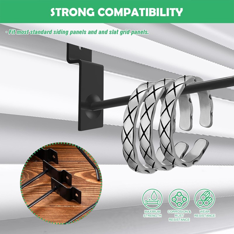 Yauhar 100Pcs Heavy Duty Slat Wall Display Hooks Bulk Set,