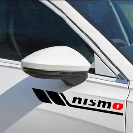 Body Sticker nismo Fender Universal Door Side Rear Glass Side Skirt Emblem Hide Scratch Improve Appearance Cool Unique Decoration Waterproof Heat Resistant (Black)