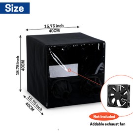 WISEPRO Portable Airbrush Paint Spray Booth, 15.7 x 15.7 x 15.7 Inch Spray Paint Booth with Visible Window, Spray Booth for Models Painting Crafts DIY Projects