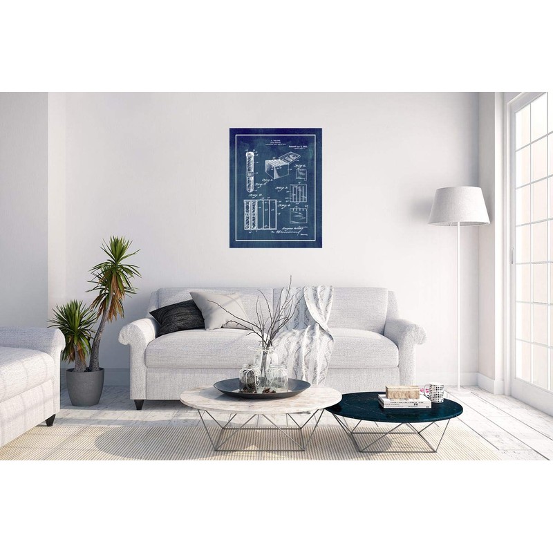 Cigar-package Patent Print Midnight Blue with Border (24" x 30")