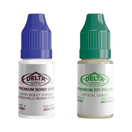 Delta Kits Premium Bond 3000 Resin & Polish Combo for Professional Windshield Repair Products -7 ml ea