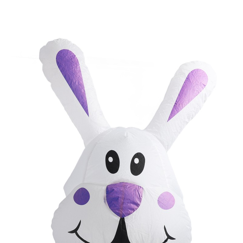 6.5FT High Easter Blue Bunny Holding Easter Egg Inflatable Yard