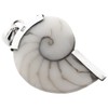 White Nautilus OCean Shell 925 Sterling Silver Pendant, 1 5/8"