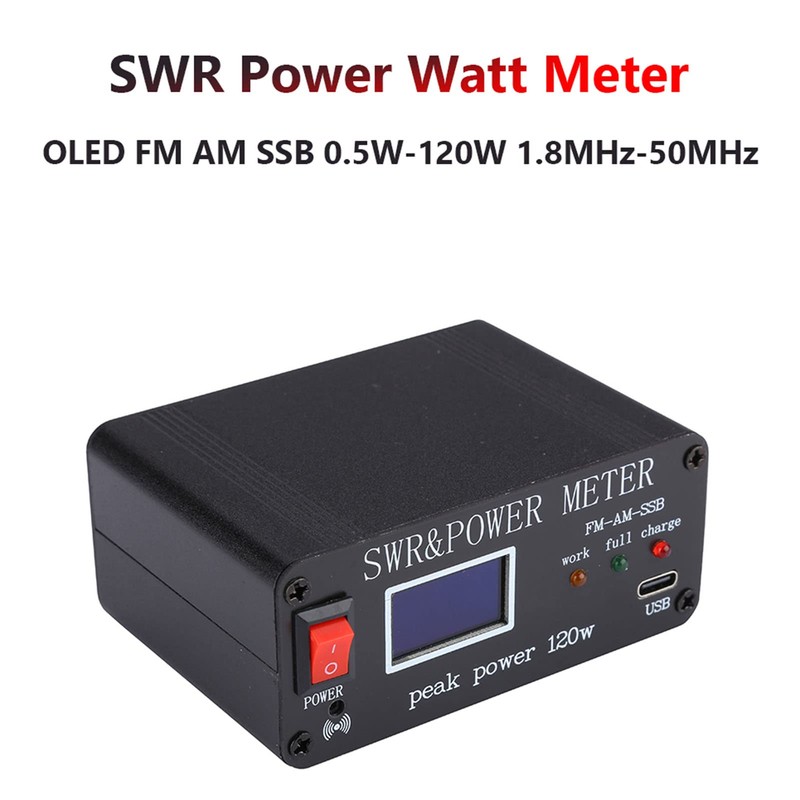 Shortwave Antenna Tuner 1.8MHz-50MHz SWR Power Wavelength Meter with Buzzer