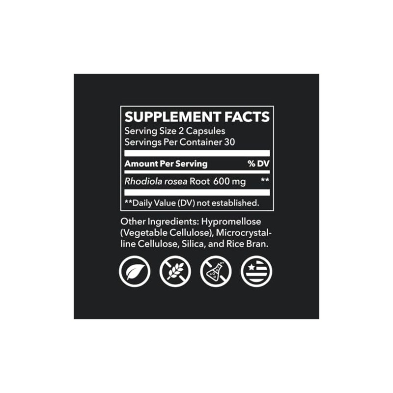 LifeSeasons Rhodiola Root 600mg Suplemento Alimenticio Raíz Adaptógena Traditionally Used