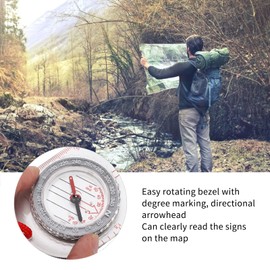 FOKH Brújula de Campo Profesional, brújula de orientación precisa, Resistente al Agua, de Uso Amplio, Duradera, para Actividades al Aire Libre, para Aventuras, para Escalar montañas