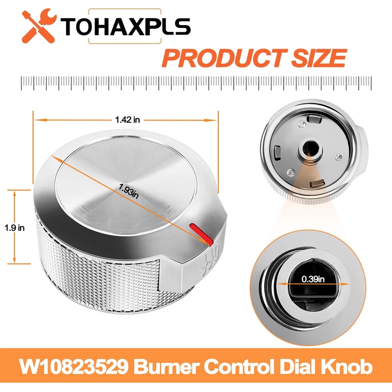 W11156487 W10823529 Oven Range Knob Replacement, Compatible with Whirlpool KitchenAid