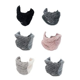 Antonio Winter Women's Loop Pack of 2 Braided Teddy Wool Scarf Furry and Skin-friendly Soft Winter Scarf Warm Ideal for Cold Winter Days Gift, grey/pink