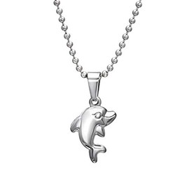 Laimons Women's Necklace 50 cm with Dolphin Pendant 13 mm x 20 mm Stainless Steel, Stainless Steel, dolphin