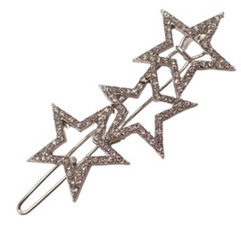 Topkids Accessories, Card with 2 Decorative Geometric & Other Patterns Metal Hair Clips Hair Clip Simple & Cute Unisex Hair Accessories (Star Crystal Hair Clip)