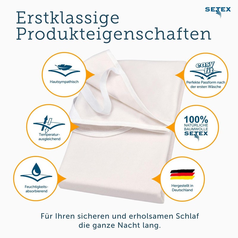 Setex Molton Mattress Protector, natural, 100 cm x 200 cm