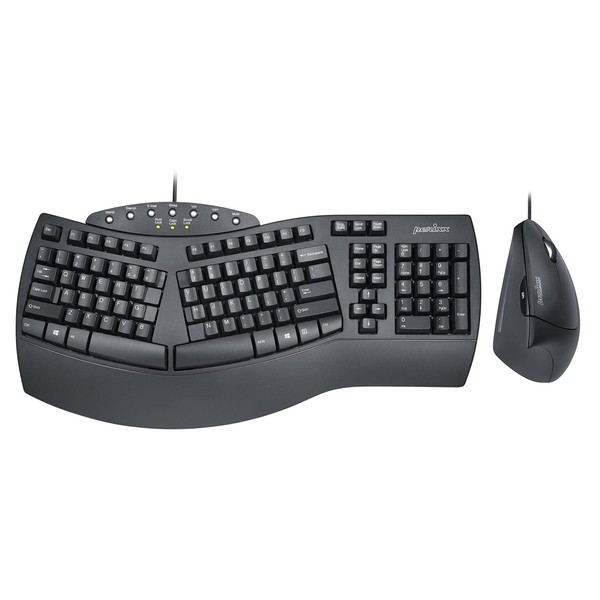 Perixx PERIDUO-512B US, Wired Ergonomic Keyboard and Vertical Mouse Combo