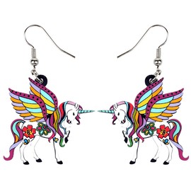 WEVENI Cute Horse Gift Acrylic Cartoon Horse Earrings Jewellery for Women Girls, Acrylic, No Gemstone