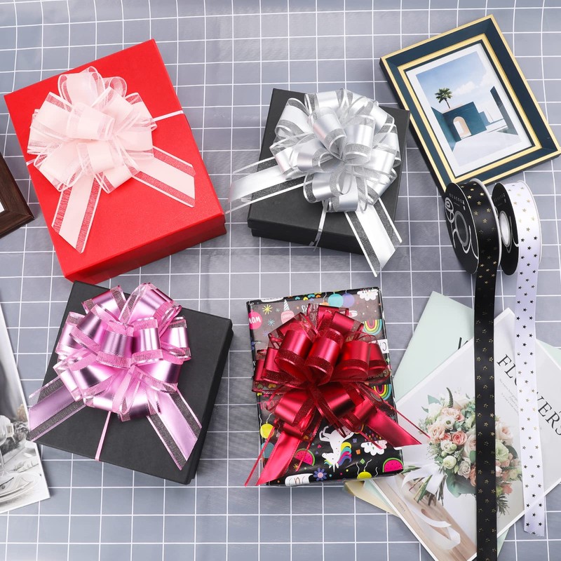12 Pieces Pull Bow Wrapping Pull Bow Ribbon Pull Bows
