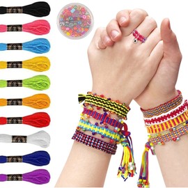 Fyihoxi Set of 15 Friendship Bracelets, DIY Friendship Bracelets, Craft Set, Bracelets, Crafts, Girls, Friendship Bracelets, DIY for Birthday Gift, Party Craft Set, Beads