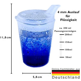 FabaCare 3 x Sippy Cup with Lid, 4mm Spout, 250ml Capacity, Sippy Cup for Seniors