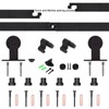 CCJH 5FT Sliding Barn Door Hardware Kit, Heavy Duty, Smoothly