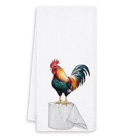 OSLYSOF Funny Chicken Hand Towels for Bathroom Washroom, Chicken Bathroom Decor, Chickens Lover Mom Lady Gifts, Funny Farm Animal Rooster Bathrooms Hand Towels, 16x24 Inch